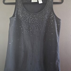 Chico's Black Sleeveless Top with Sequins